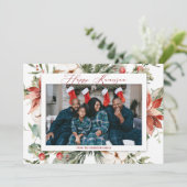 Red Poinsettia Happy Kwanzaa 2 Foto Weihnachten (Stehend Vorderseite)