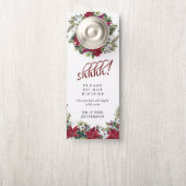 Red Poinsettia Hochzeitswillkommen stört nicht Türanhänger (Auf Knauf)