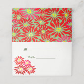 Red Poinsettia Holiday Custom Platzkarte (Außenseite Aufgefaltet)