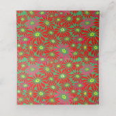 Red Poinsettia Holiday Custom Platzkarte (Innenseite Aufgefaltet)