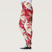 Red Poinsettia Holiday Leggings (Links)