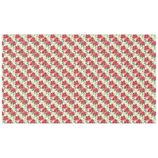 Red Poinsettia Holiday Tischdecke (Vorderseite (Horizontal))
