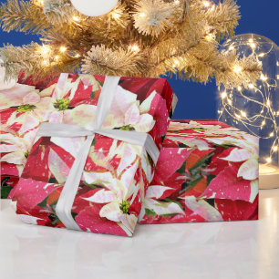Red Poinsettia Holiday Wrapping Paper Geschenkpapier