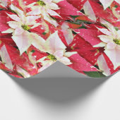 Red Poinsettia Holiday Wrapping Paper Geschenkpapier (Ecke)