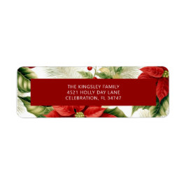 Red Poinsettia Holly Berry Classic Weihnachten