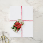 Red Poinsettia Holly Berry Weihnachten Personalisi Geschenkanhänger (Mit Garn)