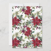 Red Poinsettia Holly Bridal Lingerie Dusche Einladung (Rückseite)