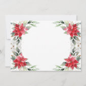 Red Poinsettia Holly Weihnachtsfeier Einladung (Rückseite)