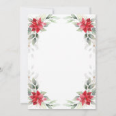 Red Poinsettia Holly Weihnachtsweihnachtsfest Part Einladung (Rückseite)