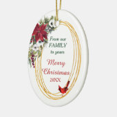 Red Poinsettia Kardinal Goldrahmen Weihnachten Keramik Ornament (Links)