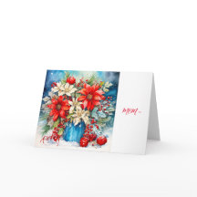 RED POINSETTIA - MAMA CHRISTMAS CARD