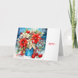 RED POINSETTIA - MAMA CHRISTMAS CARD DANKESKARTE