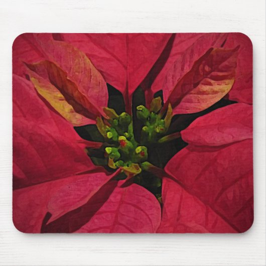 Red Poinsettia Mousepad (Vorne)