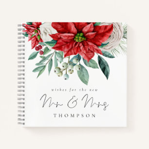 Red Poinsettia New Mr. Guest Book Notizblock