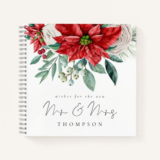 Red Poinsettia New Mr. Guest Book Notizblock (Vorderseite)