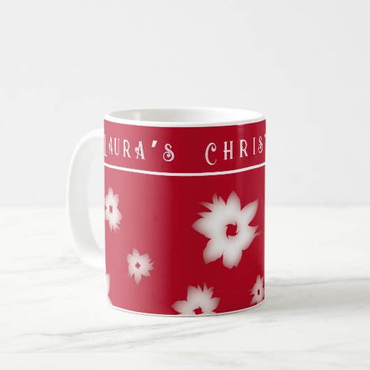 Red Poinsettia Pattern Tasse (Vorderseite Links)