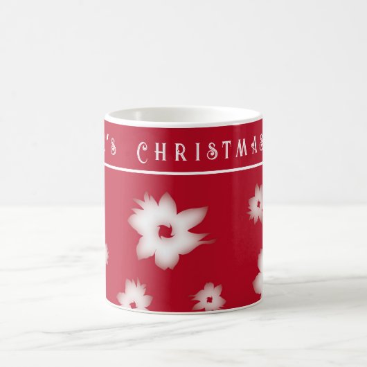Red Poinsettia Pattern Tasse (Mittel)