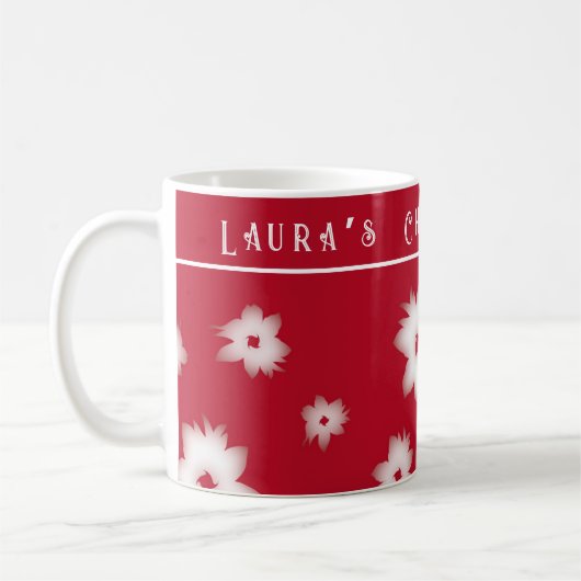 Red Poinsettia Pattern Tasse (Links)