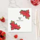 Red Poinsettia Personalisiert Serviette (Beispiel)