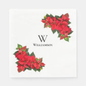 Red Poinsettia Personalisiert Serviette (Vorderseite)