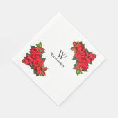 Red Poinsettia Personalisiert Serviette (Ecke)