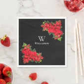 Red Poinsettia Personalisiert Serviette (Beispiel)