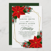 Red Poinsettia Pine Greenerity Weihnachten Hochzei