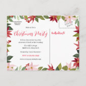 Red Poinsettia | Save the Date Weihnachts-Party Ankündigungspostkarte (Rückseite)