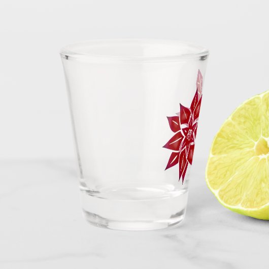 Red Poinsettia Schnapsglas (Links)