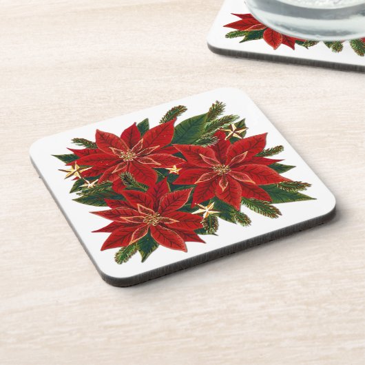 Red Poinsettia Untersetzer Set (Linke Seite)
