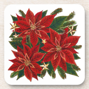 Red Poinsettia Untersetzer Set