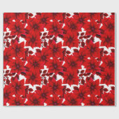Red Poinsettia Vintage Pastete Weihnachten Nahtlos Geschenkpapier (Flach)