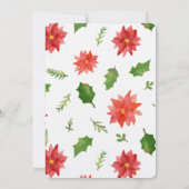 Red Poinsettia Watercolor Blumenweihnachtsfeier Einladung (Rückseite)
