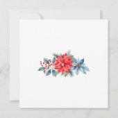 Red Poinsettia Watercolor Weihnachten Einladung (Rückseite)