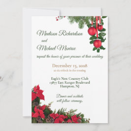 Red Poinsettia Wedding Einladung