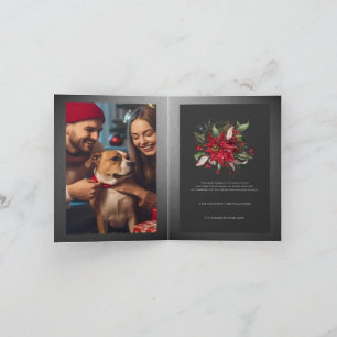 Red Poinsettia Weihnachten Botanische Winter Pflan Karte