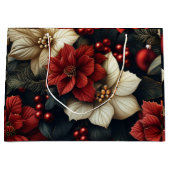 Red Poinsettia Weihnachten Große Geschenktüte (Vorderseite)