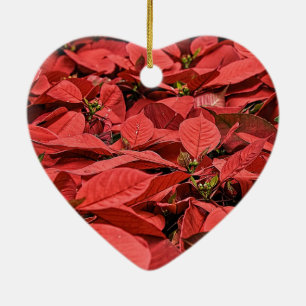 Red Poinsettia Weihnachten Keramik Ornament