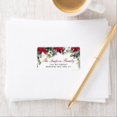 Red Poinsettia Weihnachtsanschrift Adressaufkleber (Insitu)