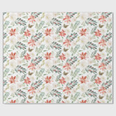 Red Poinsettia Weihnachtsblume Geschenkpapier (Flach)