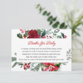 Red Poinsettia Weihnachtsdusche Buchanfrage Begleitkarte (Stehend Vorderseite)