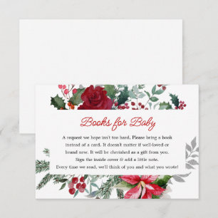 Red Poinsettia Weihnachtsdusche Buchanfrage Begleitkarte