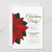 Red Poinsettia Weihnachtsfeier Party Einladung (Vorderseite)