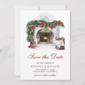 Red Poinsettia Weihnachtsfeier Save The Date (Vorderseite)