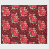 Red Poinsettia Weihnachtsfeiertag Geschenkpapier (Flach)