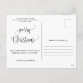 Red Poinsettia Weihnachtsfeiertag Postkarte (Rückseite)