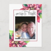 Red Poinsettia Weihnachtsfeiertag Postkarte (Vorderseite)