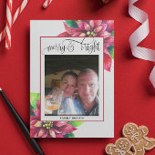 Red Poinsettia Weihnachtsfeiertag Postkarte