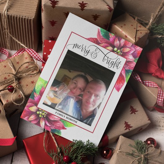 Red Poinsettia Weihnachtsfeiertag Postkarte