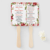 Red Poinsettia Weihnachtsfeiertag Programm Fächer (Vorne und Hinten)